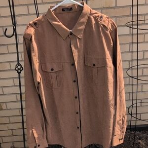 Lightweight Brown Utility Shirt Jacket